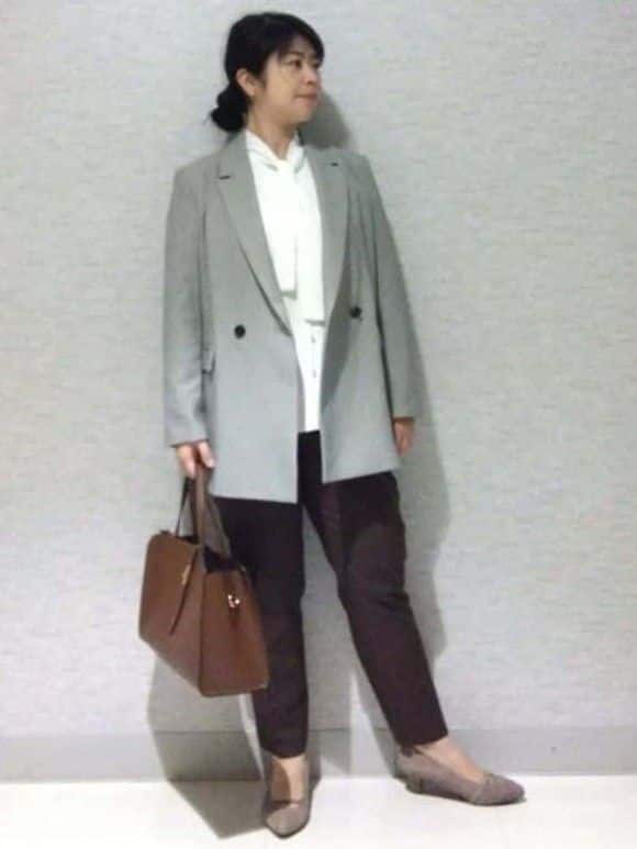 sakoさんの「Reflect｜【レイヤードに◎】ボウタイブラウス」を使ったコーディネート