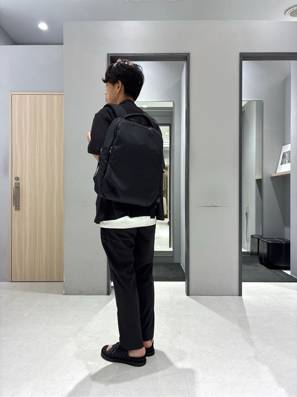 わいずみさんの「TAKEO KIKUCHI｜【COOL CITY WEAR】エアートール オープンカラーシャツ /接触冷感・通気性」を使ったコーディネート