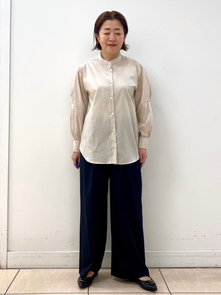 ksmさんの「Reflect｜【さらっと一枚で決まる／重ね着にもおすすめ◎】タックスリーブシャツブラウス」を使ったコーディネート