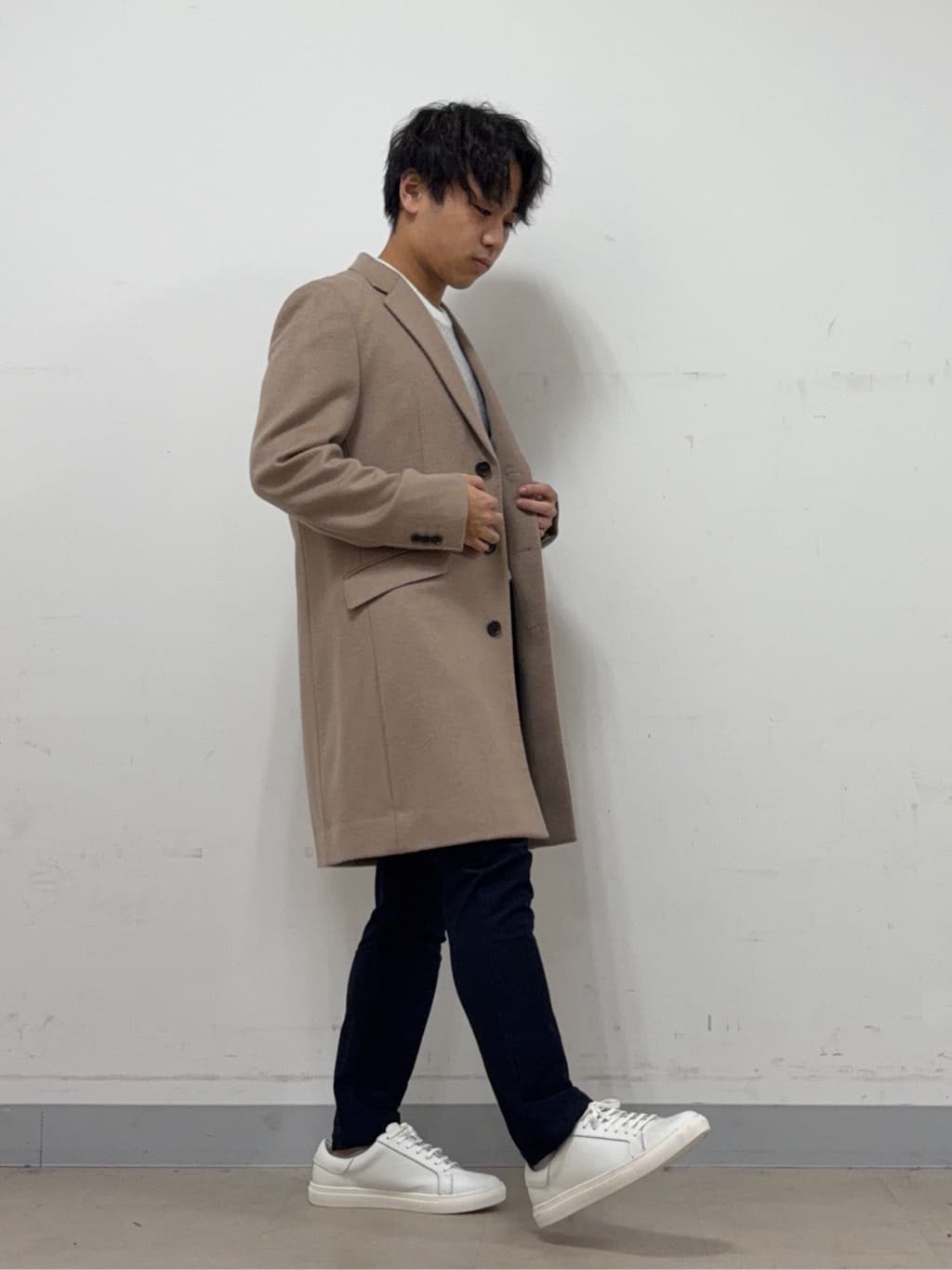 Hiroさんの「TAKEO KIKUCHI｜カシミヤブレンド ビーバー調チェスターコート」を使ったコーディネート
