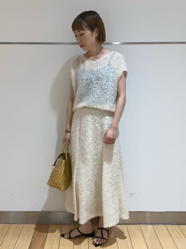 あやさんの「UNTITLED｜【セットアップ可/洗える】フェザーフレンチスリーブブラウス」を使ったコーディネート