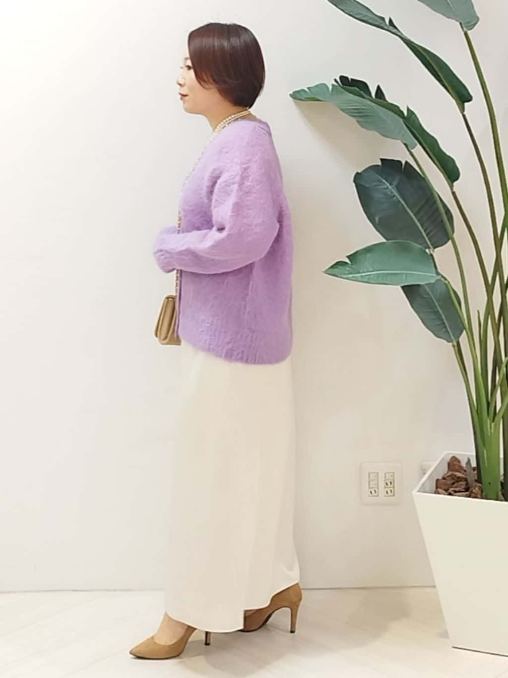 s u g iさんの「UNTITLED｜【ゆったり】アルパカ混シャギー カーディガン」を使ったコーディネート