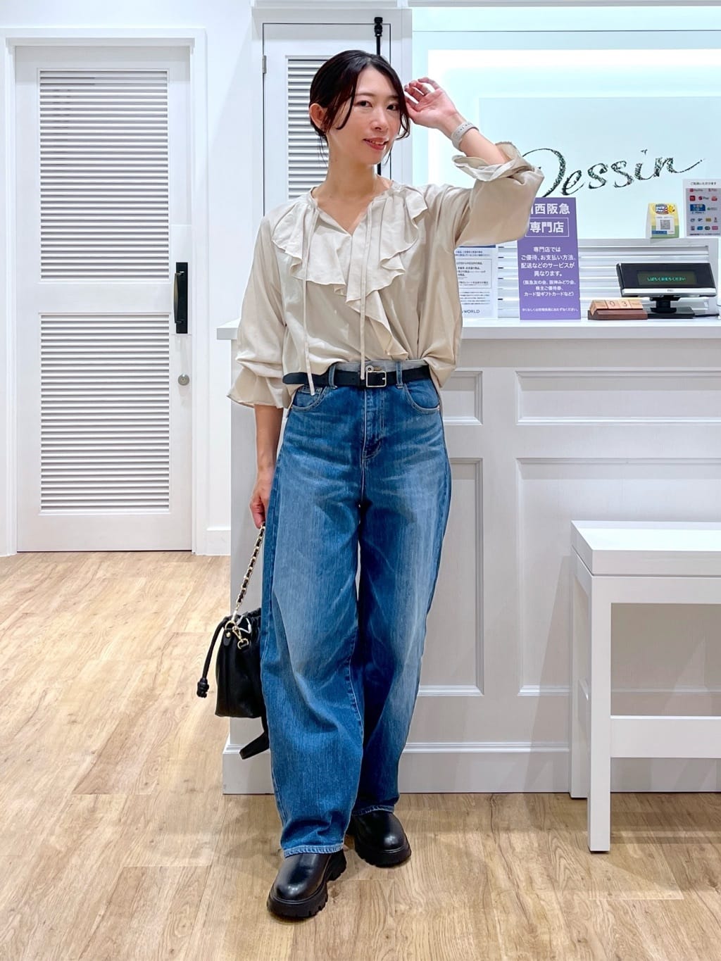 canaさんの「Dessin｜【洗える】デニムカーブパンツ」を使ったコーディネート