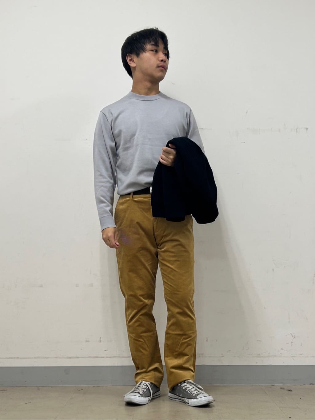Hiroさんの「TAKEO KIKUCHI｜【Sサイズ～】アンチピリング テーラードネック ニット」を使ったコーディネート