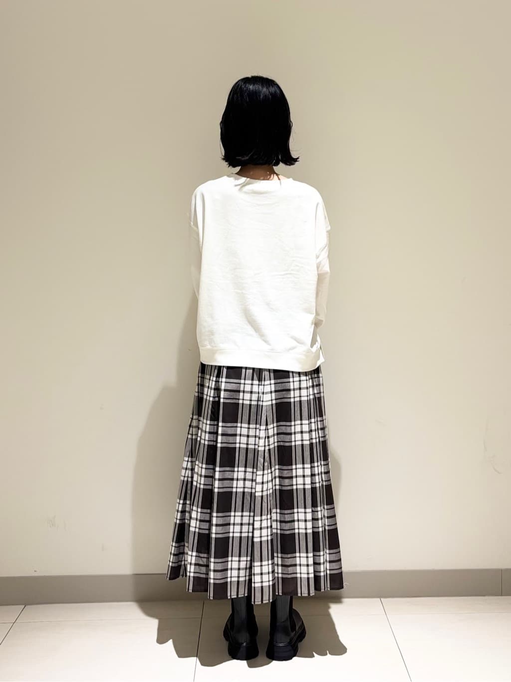 mayuさんの「Dessin｜【ウエストゴム/洗える】映えチェック柄スカート（XS~L）」を使ったコーディネート