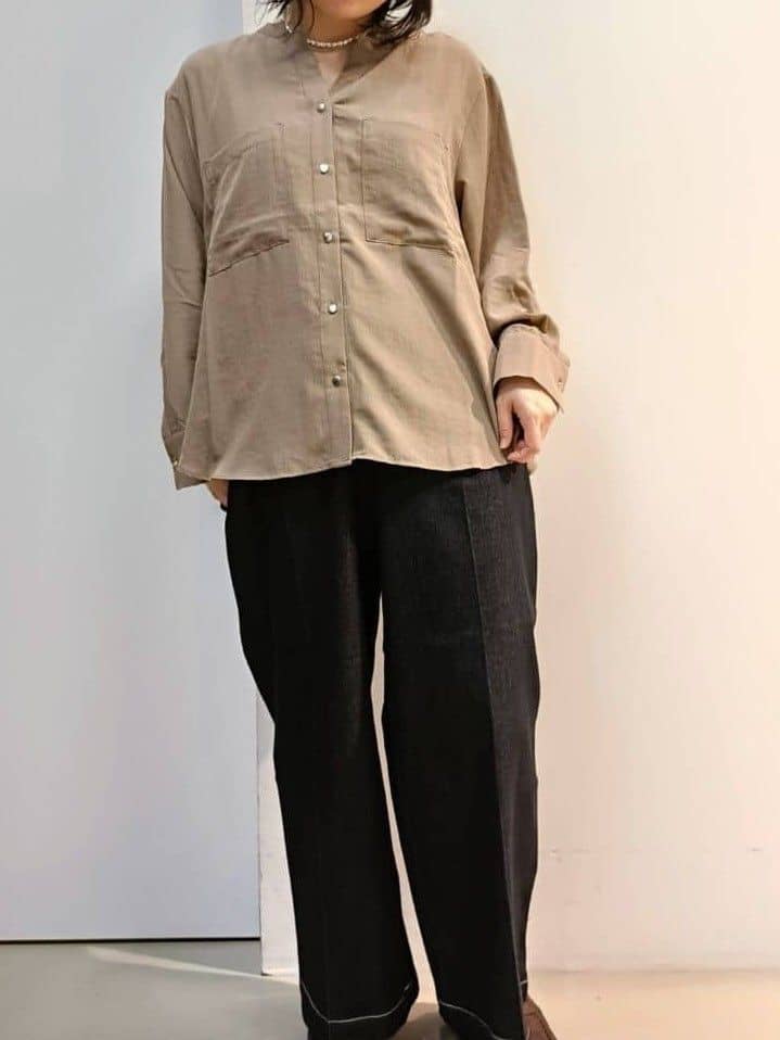 あんさんの「THE SHOP TK｜【通勤にもデイリーにも】ダブルポケットスキッパーシャツ/洗濯機OK」を使ったコーディネート