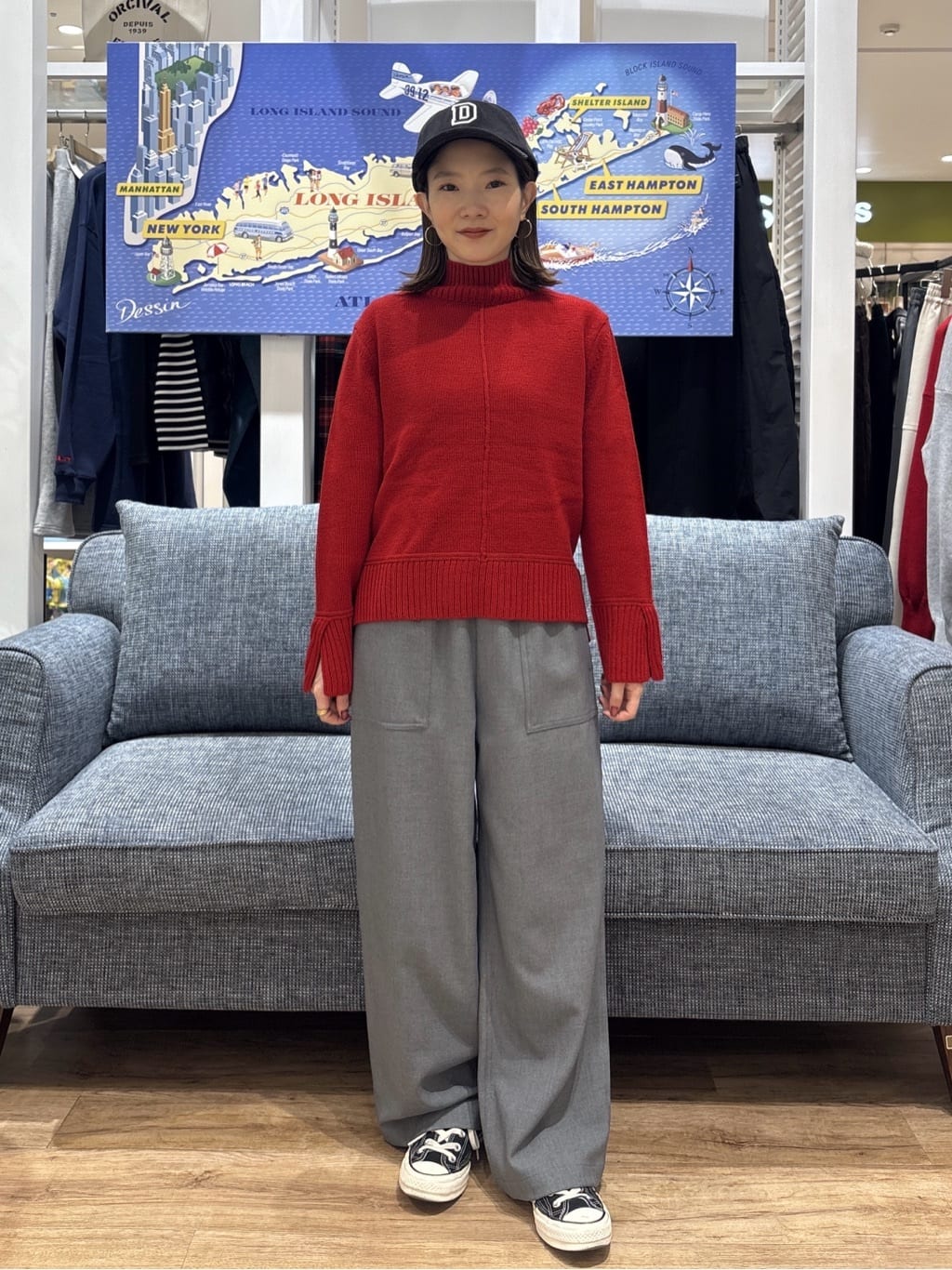 risaさんの「Dessin｜【洗える】センタータックラインハイネックニット」を使ったコーディネート