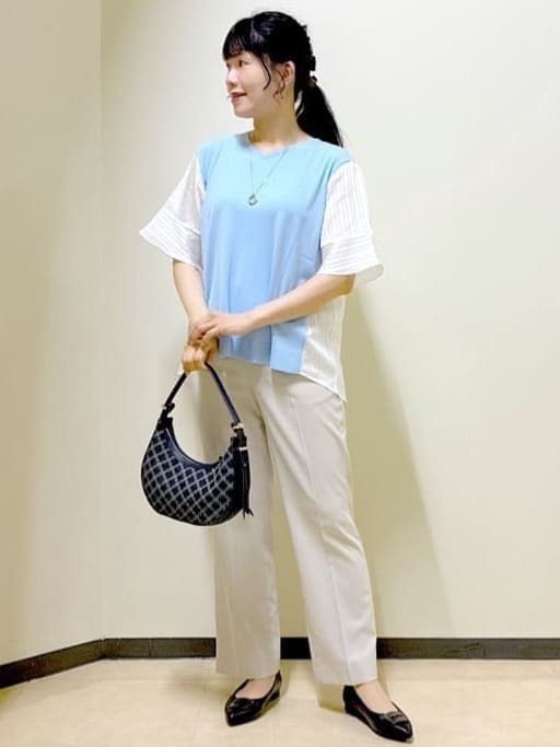  beni_gingerさんの「Reflect｜◆【ゆったり着られる◎】バイカラードッキングニット」を使ったコーディネート