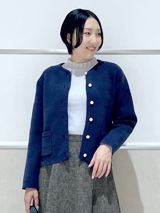 eriko さんの「Dessin｜【洗える】ジャケット見えカーディガン」を使ったコーディネート
