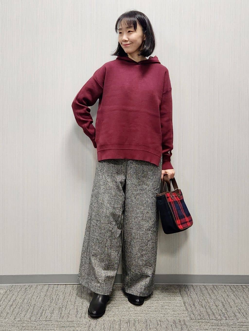naraさんの「Dessin｜【洗える/後ろゴム】ツイードワイドパンツ」を使ったコーディネート