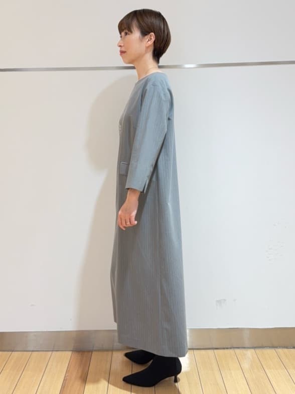 あやさんの「UNTITLED｜【洗える/ストレッチ性】スーツライク ストライプワンピース」を使ったコーディネート