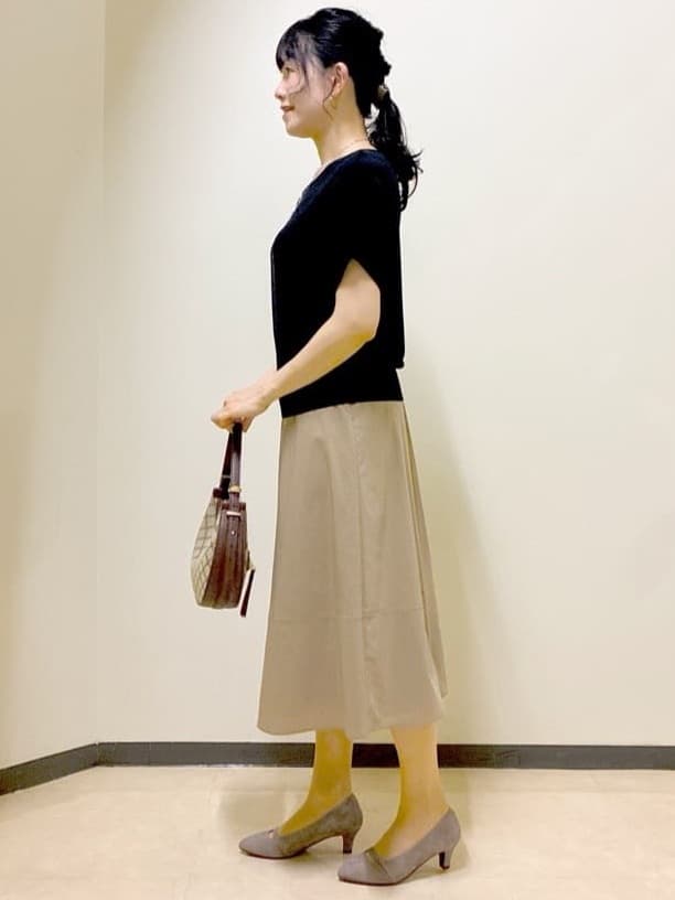  beni_gingerさんの「Reflect｜【選べる7色◎／手洗い可／二の腕カバー】半袖ニット」を使ったコーディネート