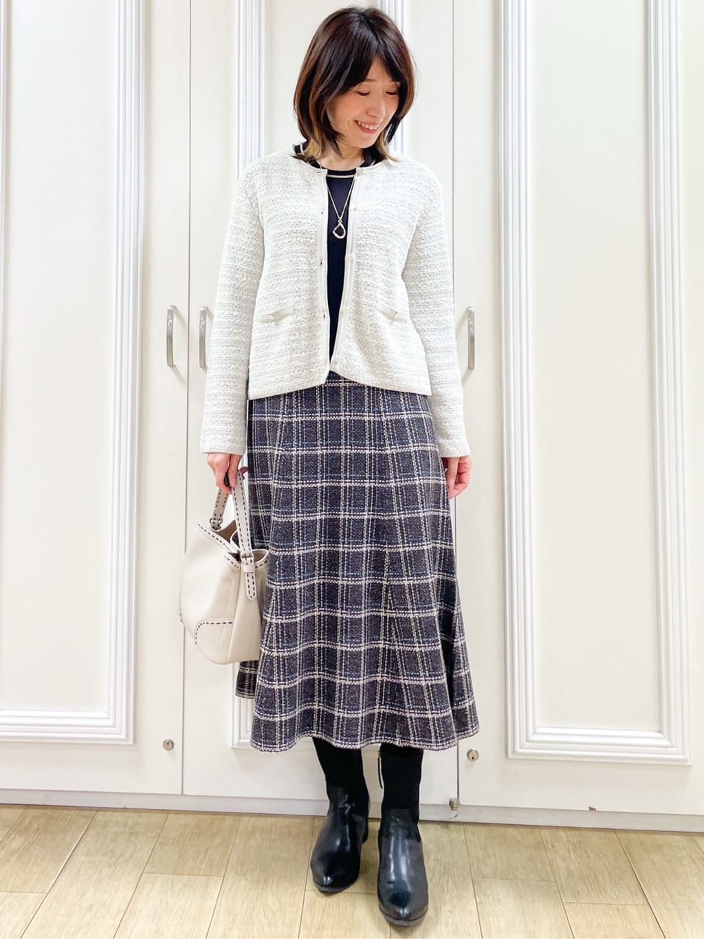 めいさんの「Reflect｜【ライトアウター／ゆったりシルエット／気軽な羽織に◎】ドライタッチカーディガン」を使ったコーディネート