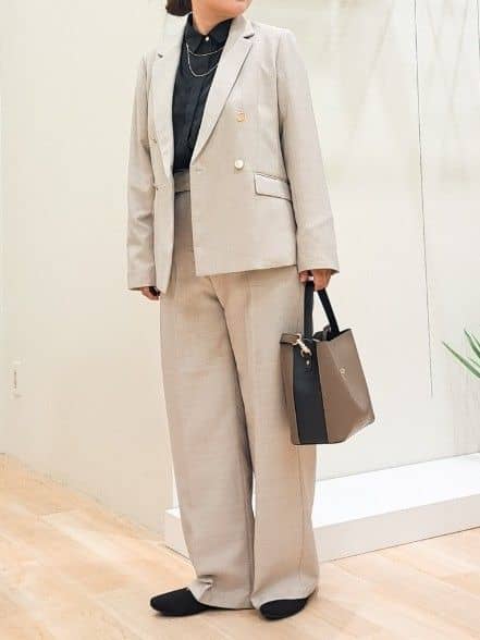 ふるさんの「grove｜【カセット服】ダブルブレストテーラードジャケット」を使ったコーディネート