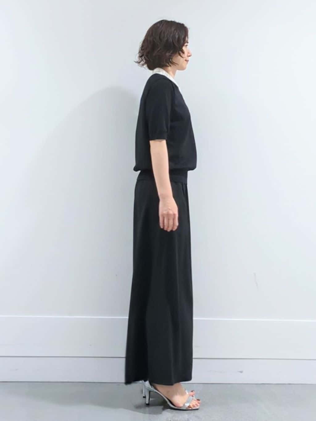 ミズタさんの「UNTITLED｜【トレンド/きれいめ】5分袖ポロニット」を使ったコーディネート