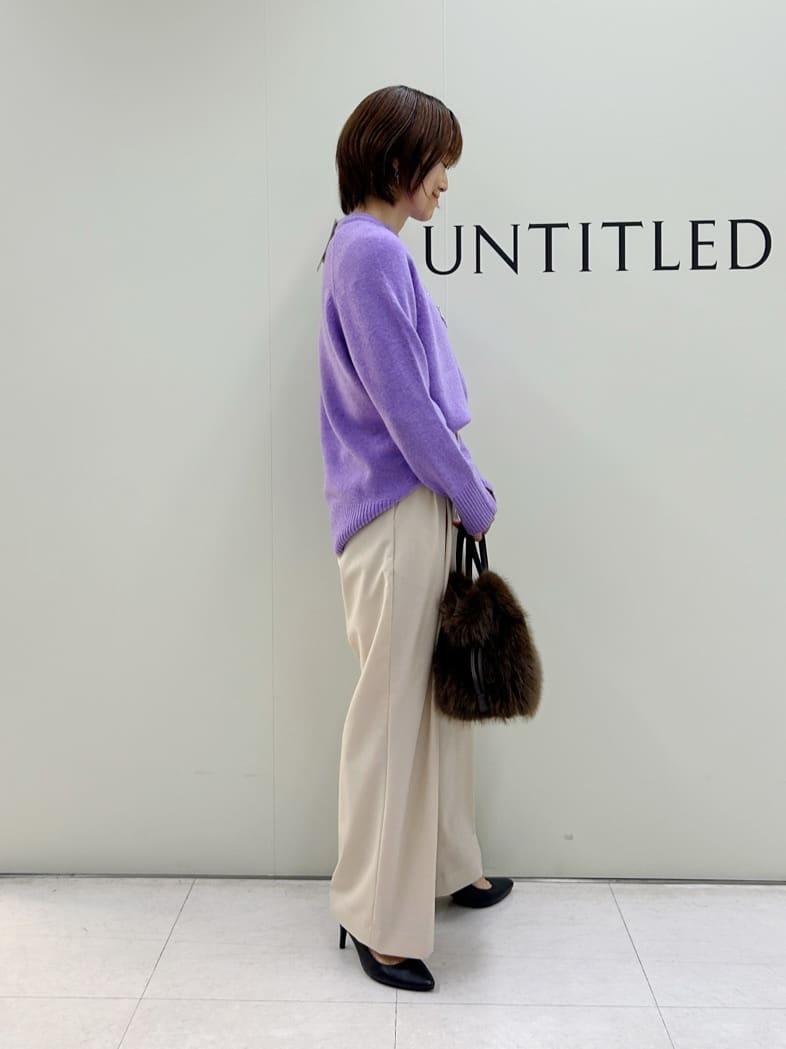 Mikiさんの「UNTITLED｜【重ね着もおすすめ/洗える】ウールカシミヤ クルーネックニット」を使ったコーディネート