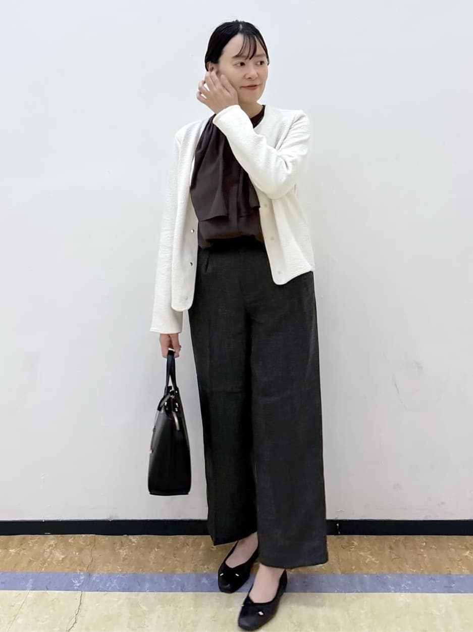 akariさんの「index｜ストレッチノーカラーブルゾン【洗濯機OK】」を使ったコーディネート