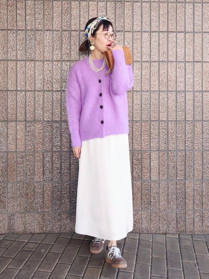 MUTSUKOさんの「UNTITLED｜【ゆったり】アルパカ混シャギー カーディガン」を使ったコーディネート