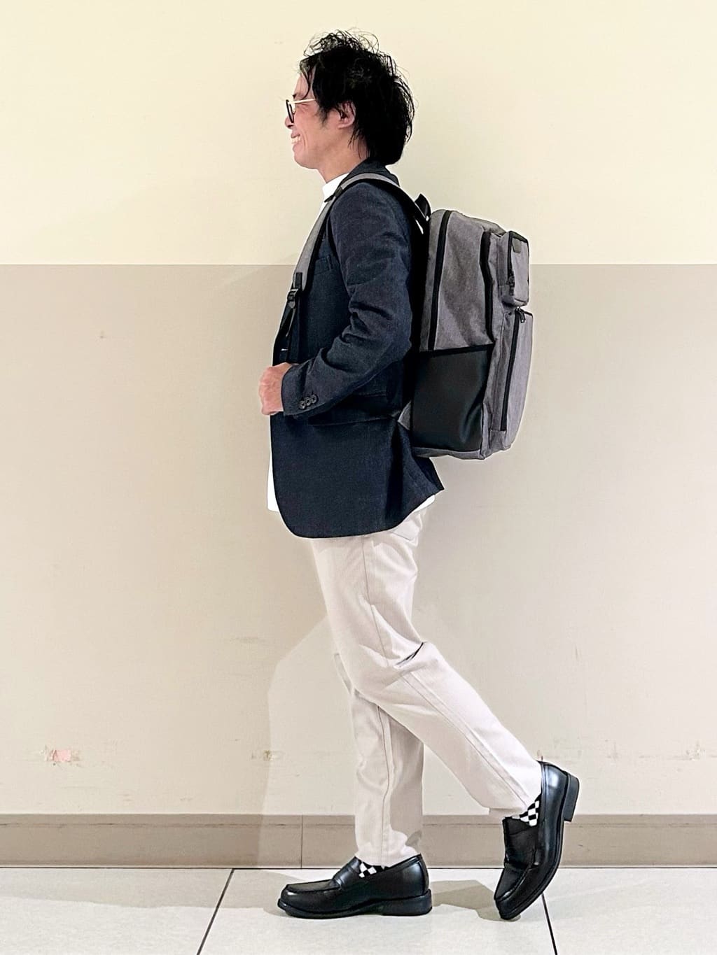 KENJI Iさんの「THE SHOP TK｜エバーデニムジャケット【色落ちしにくい/洗濯機OK/ストレッチ/セットアップ可】」を使ったコーディネート
