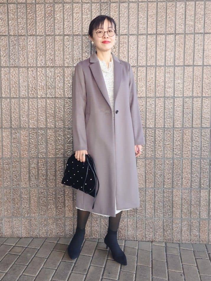 MUTSUKOさんの「UNTITLED｜【スタイリッシュ／オンオフ兼用】ウールチェスターコート」を使ったコーディネート
