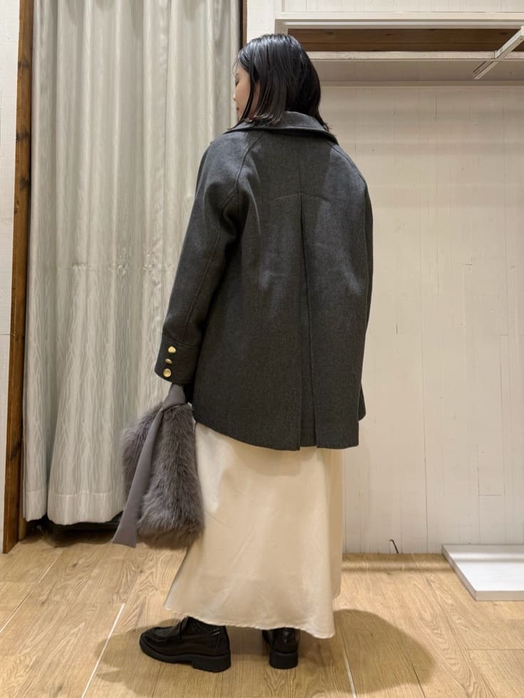chさんの「THE SHOP TK｜クラシカルな装い ウールライクスタンドカラーコート」を使ったコーディネート
