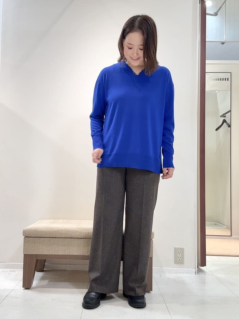 YUIさんの「UNTITLED｜【ワイド/後ろゴム/シーズンレス】シルクネップツイードパンツ」を使ったコーディネート