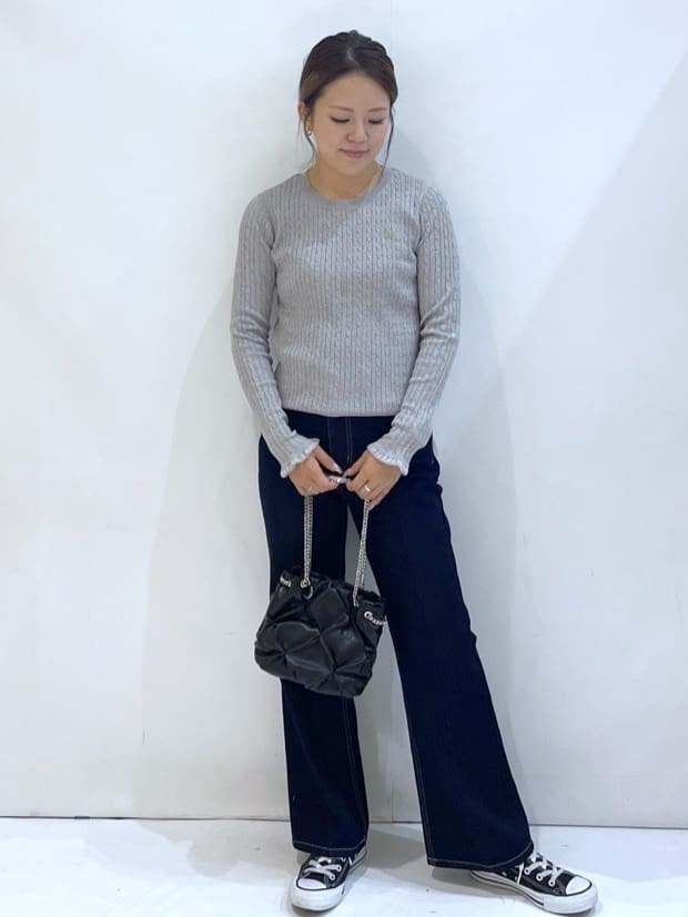 manaさんの「OPAQUE.CLIP｜《丈が選べる》ストレートデニムパンツ【洗濯機洗い可】」を使ったコーディネート