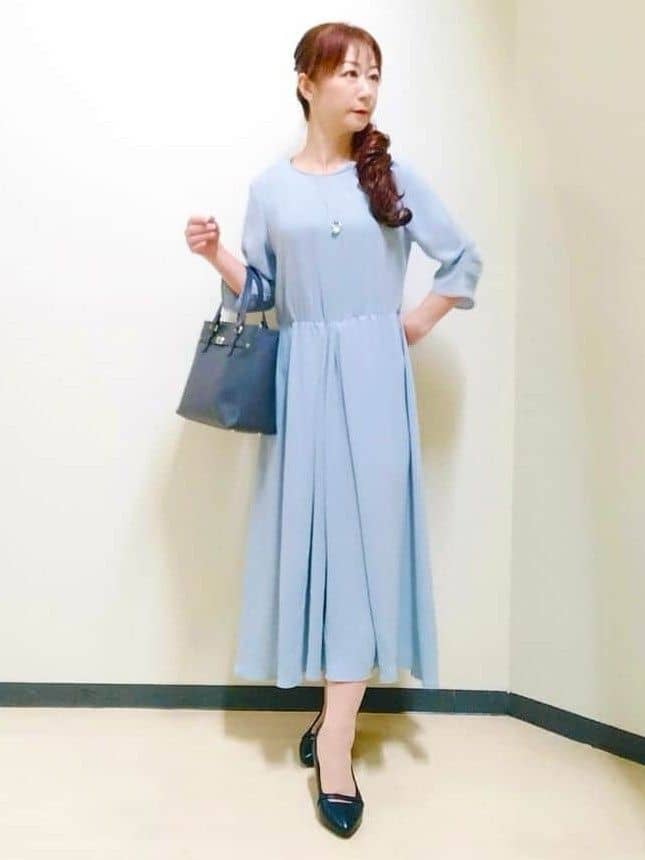 花さんの「Reflect｜【吸水速乾／防しわ】シルキープリーツワンピース」を使ったコーディネート