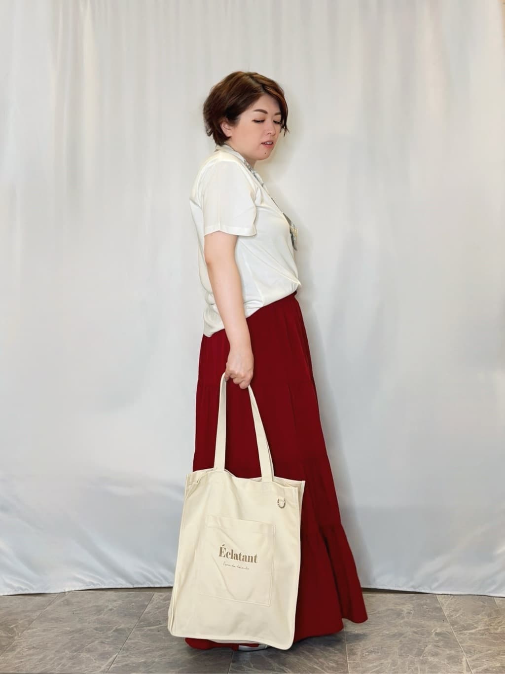 たみさんの「SHOO･LA･RUE｜【S-LL/ひんやり/UV】選べる6柄でそれぞれ欲しくなる プリントTシャツ」を使ったコーディネート