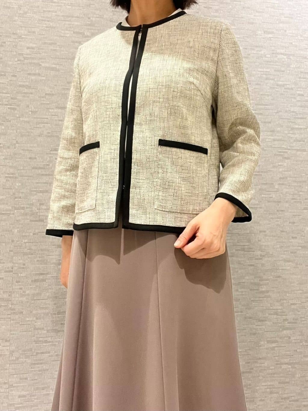marikoさんの「Reflect｜【軽い着心地】メッシュツイードジャケット」を使ったコーディネート