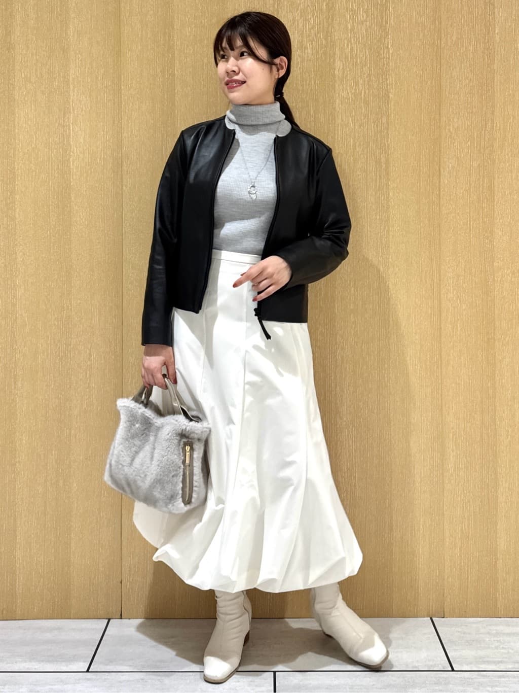nanaさんの「UNTITLED｜【着丈短め/柔らかな質感】ラムレザージャケット」を使ったコーディネート