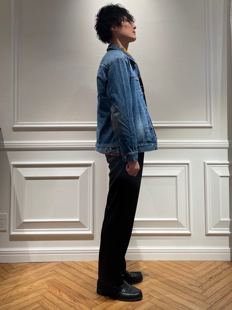 橋本さんの「DRESSTERIOR｜◆ファーストモデル ユーズドデニムGジャン」を使ったコーディネート