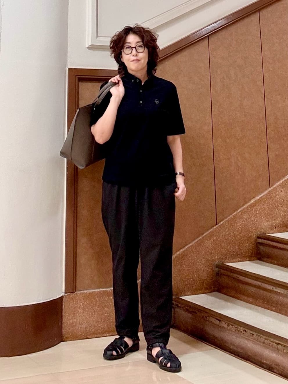 のぐみさんの「TAKEO KIKUCHI｜【COOL CITY WEAR】エアートール ポロシャツ /接触冷感・通気性」を使ったコーディネート
