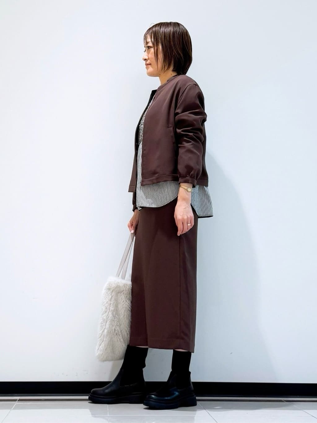 mikaさんの「INDIVI｜【洗える／UVケア／吸汗速乾】ジョーゼットライトブルゾン」を使ったコーディネート