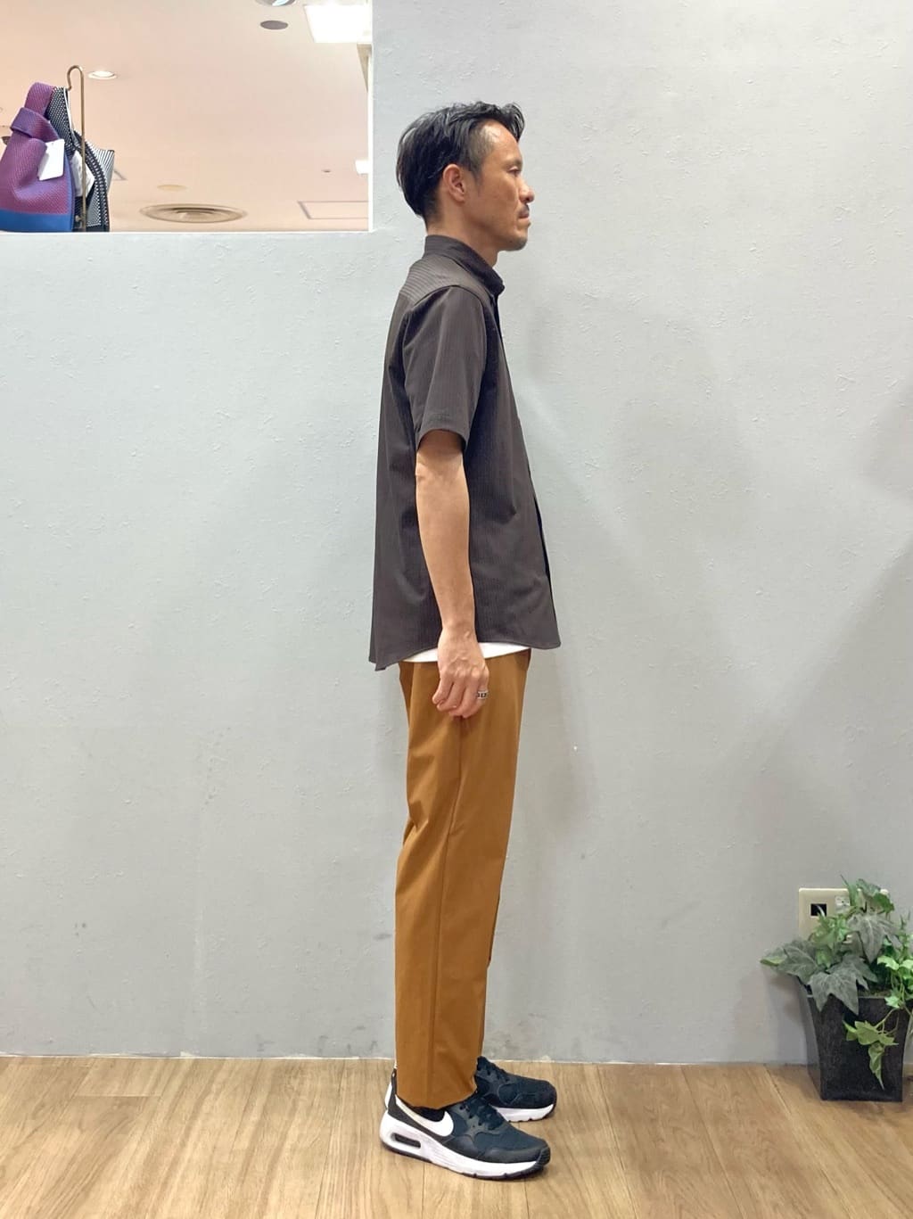 シュンさんの「TAKEO KIKUCHI｜【COOL CITY WEAR】ストライプジャージ ボタンダウンシャツ /接触冷感」を使ったコーディネート