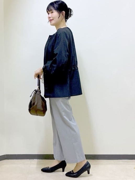  beni_gingerさんの「Reflect｜【マシンウォッシュ可／セットアップ可】コツキ柄プリントブラウス」を使ったコーディネート