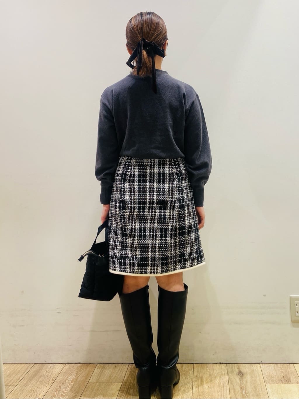 YUKOさんの「index｜チェックツイードジャケットコート／セットアップ対応【洗える】」を使ったコーディネート