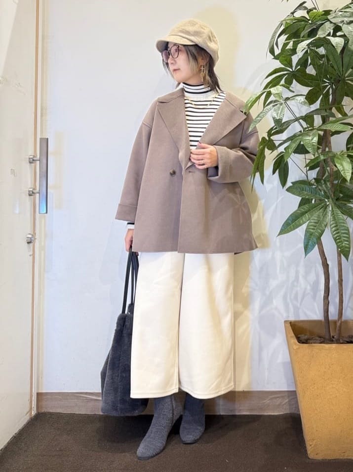 misakiさんの「SHOO･LA･RUE｜【洗濯機可】美脚見え あったか圧縮ニット ガウチョパンツ」を使ったコーディネート