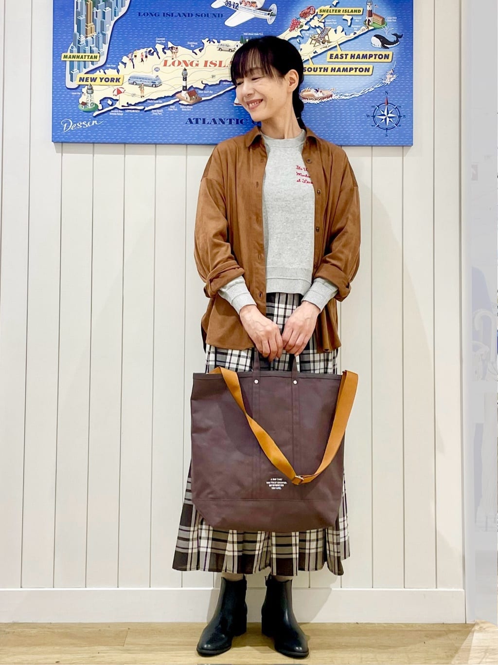 uwatokoさんの「Dessin｜【洗える】ストレッチスウェードライクシャツ」を使ったコーディネート