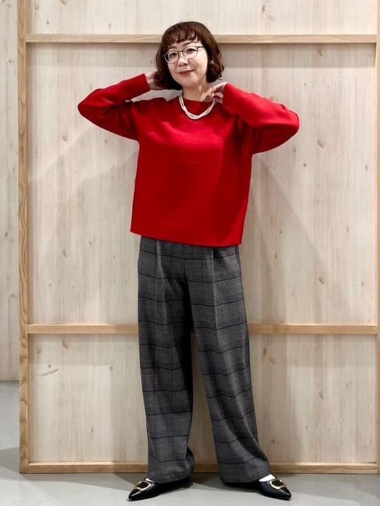 nakoさんの「THE SHOP TK｜【S-XLサイズ/選べる7色】どこから見ても美しい ガーターニット/毛玉になりにくい/洗濯機OK」を使ったコーディネート
