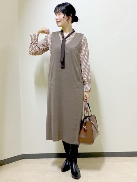  beni_gingerさんの「Reflect｜【レイヤードに◎】ボウタイプリントブラウス」を使ったコーディネート