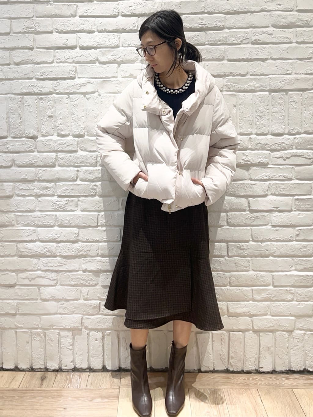 ももちぃさんの「index｜KAWADAダウンショートコート【撥水／洗濯機OK／静電気防止裏地】《XS～LL》」を使ったコーディネート