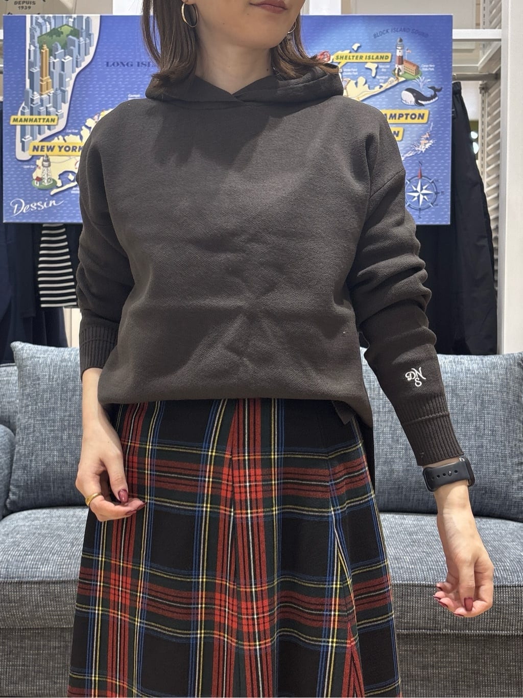risaさんの「Dessin｜【洗える／体型カバー】ちょうどいいニットパーカ」を使ったコーディネート