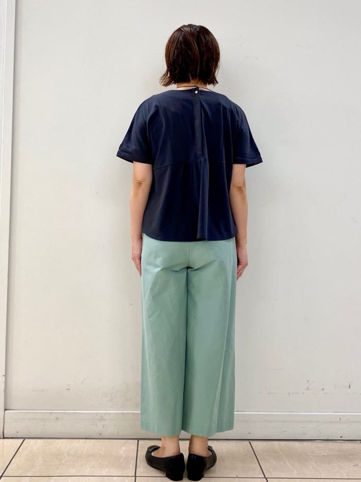 ksmさんの「Reflect｜【お腹・腰周りすっきり見え◎】ストレッチワイドクロップドパンツ」を使ったコーディネート