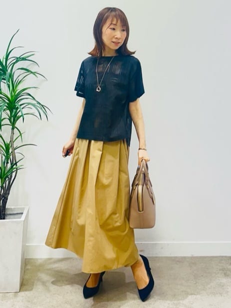 Miwaさんの「UNTITLED｜【セットアップ可/エレガント】シアーチェックTブラウス」を使ったコーディネート