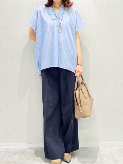 Miwaさんの「UNTITLED｜【洗える/スキッパー】フレンチスリーブシアーブラウス」を使ったコーディネート