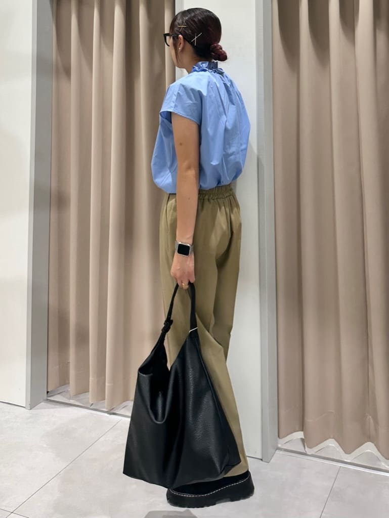 cottonさんの「THE SHOP TK｜麻調ピンタックワイドパンツ【洗濯機OK】」を使ったコーディネート