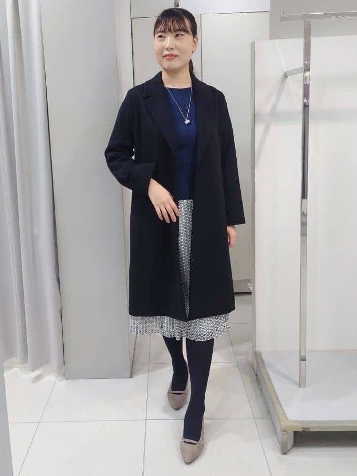 AZUSAさんの「Reflect｜【選べる8色／スカートにもパンツにも◎】ウール混ボートネックニット」を使ったコーディネート