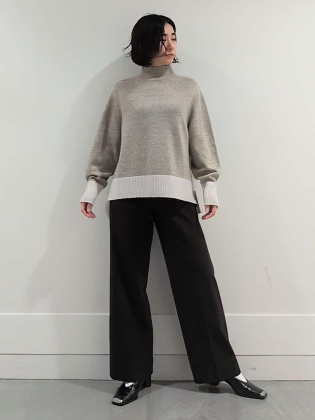 ミズタさんの「UNTITLED｜【8色展開/洗える】ウールカシミヤ ハイネックニット」を使ったコーディネート