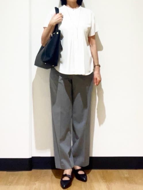 フクさんの「Reflect｜【洗える／セットアップ可】ノーカラージャケット」を使ったコーディネート